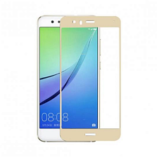 Защитное стекло 2D Full glass для Huawei Nova /техпак/ золото.