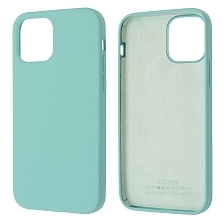 Чехол накладка Silicon Case для APPLE iPhone 12, iPhone 12 Pro, силикон, бархат, цвет бирюзовый