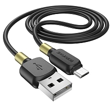 Кабель BOROFONE BX59 Micro USB, 2.4A, длина 1 метр, силикон, цвет черный Кабель BOROFONE BX59 Micro USB, 2.4A, длина 1 метр, силикон, цвет черный