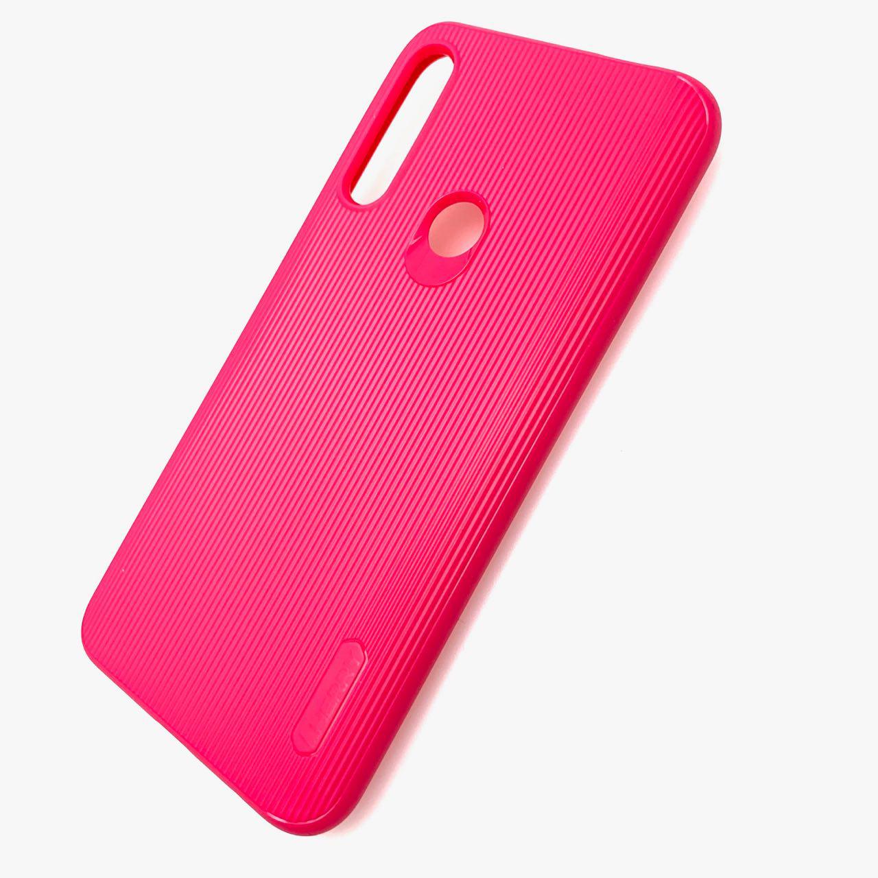 Чехол накладка Cherry для HUAWEI P Smart Z, Honor 9X, Oppo F11 Pro, силикон, полоски, цвет малиновый.