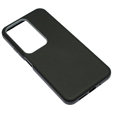 Чехол накладка VICTORIA для XIAOMI Redmi 15, силикон, пластик, текстура кожи, бархат, цвет черный