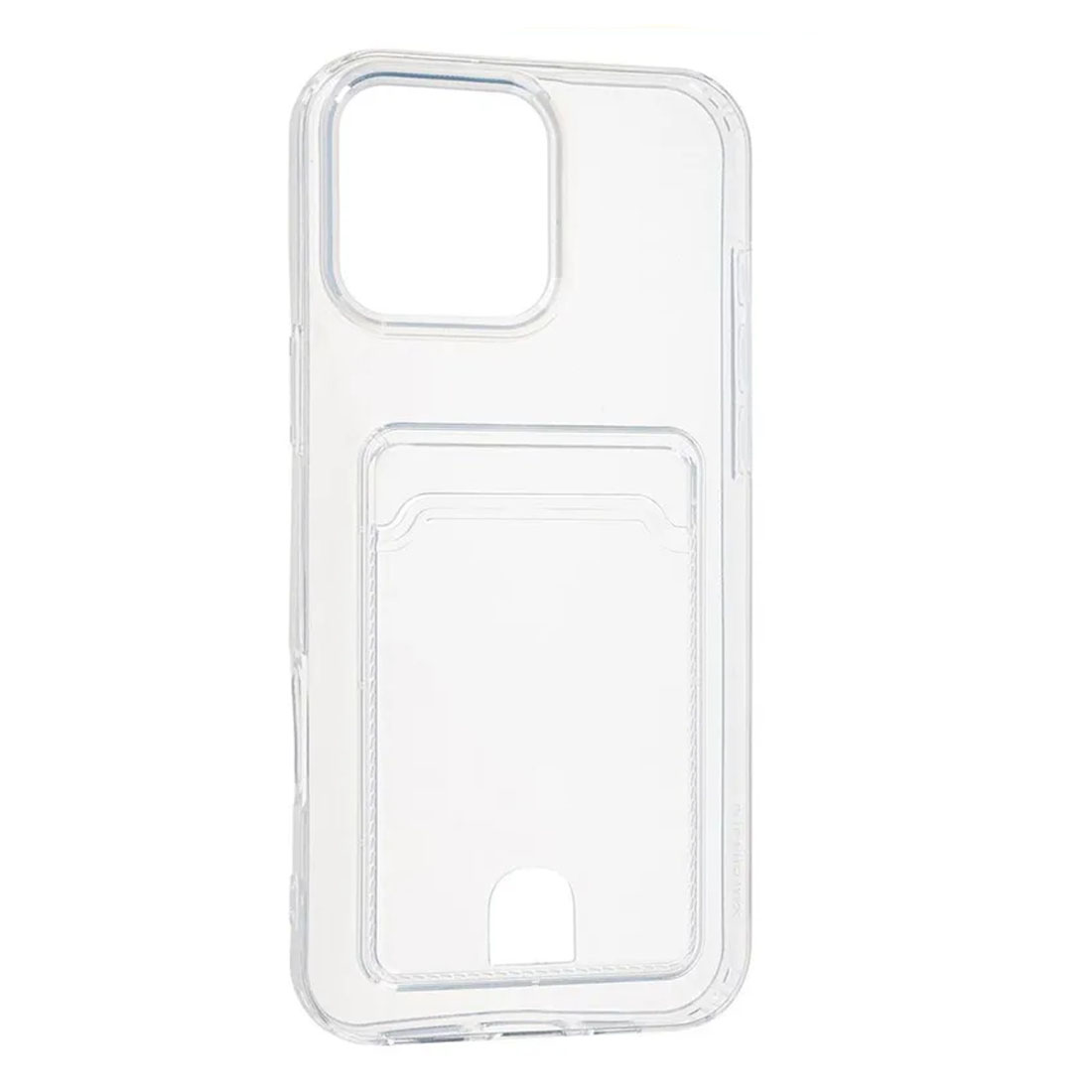 Чехол накладка CARD CASE для APPLE iPhone 16 Pro Max (6.9"), силикон, отдел для карт, цвет прозрачный