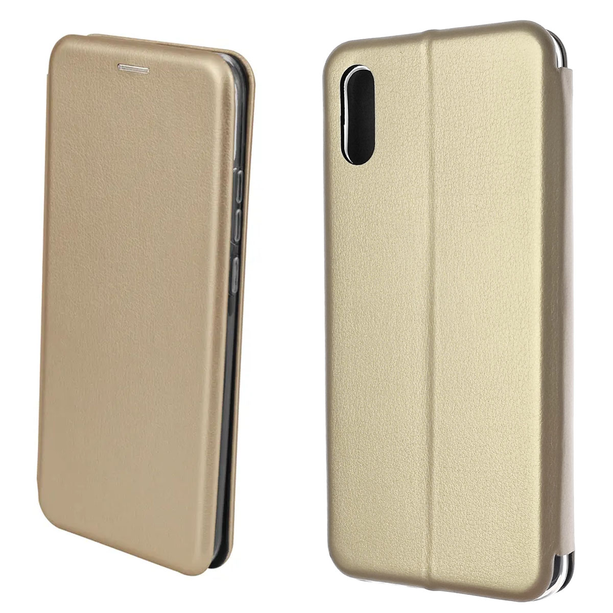 Чехол книжка STYLISH для XIAOMI Redmi 9A, экокожа, визитница, цвет золотистый