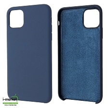 Чехол накладка Silicon Case для APPLE iPhone 11 Pro MAX 2019, силикон, бархат, цвет темно синий