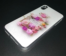 Чехол накладка для APPLE iPhone XS MAX, силикон, рисунок Miss Blooming.