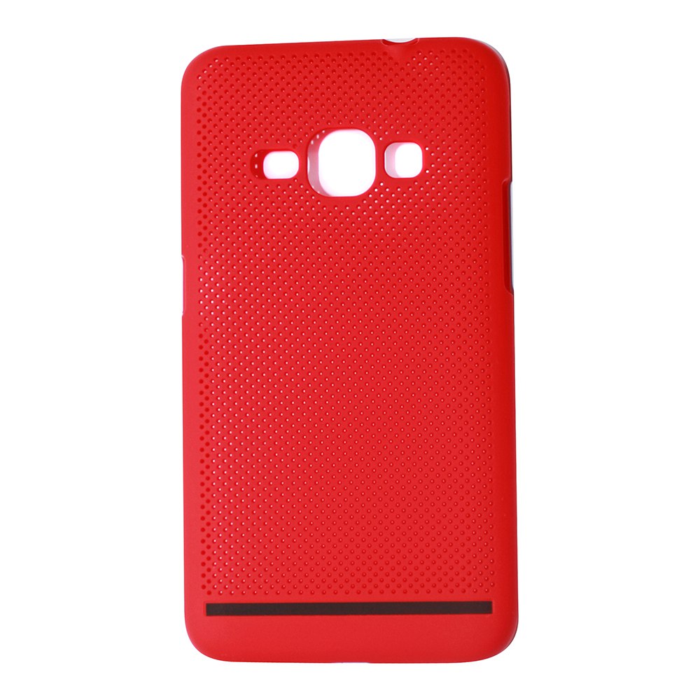 Чехол накладка для SAMSUNG Galaxy J1 2016 (SM-J120), пластик, сеточка, цвет красный