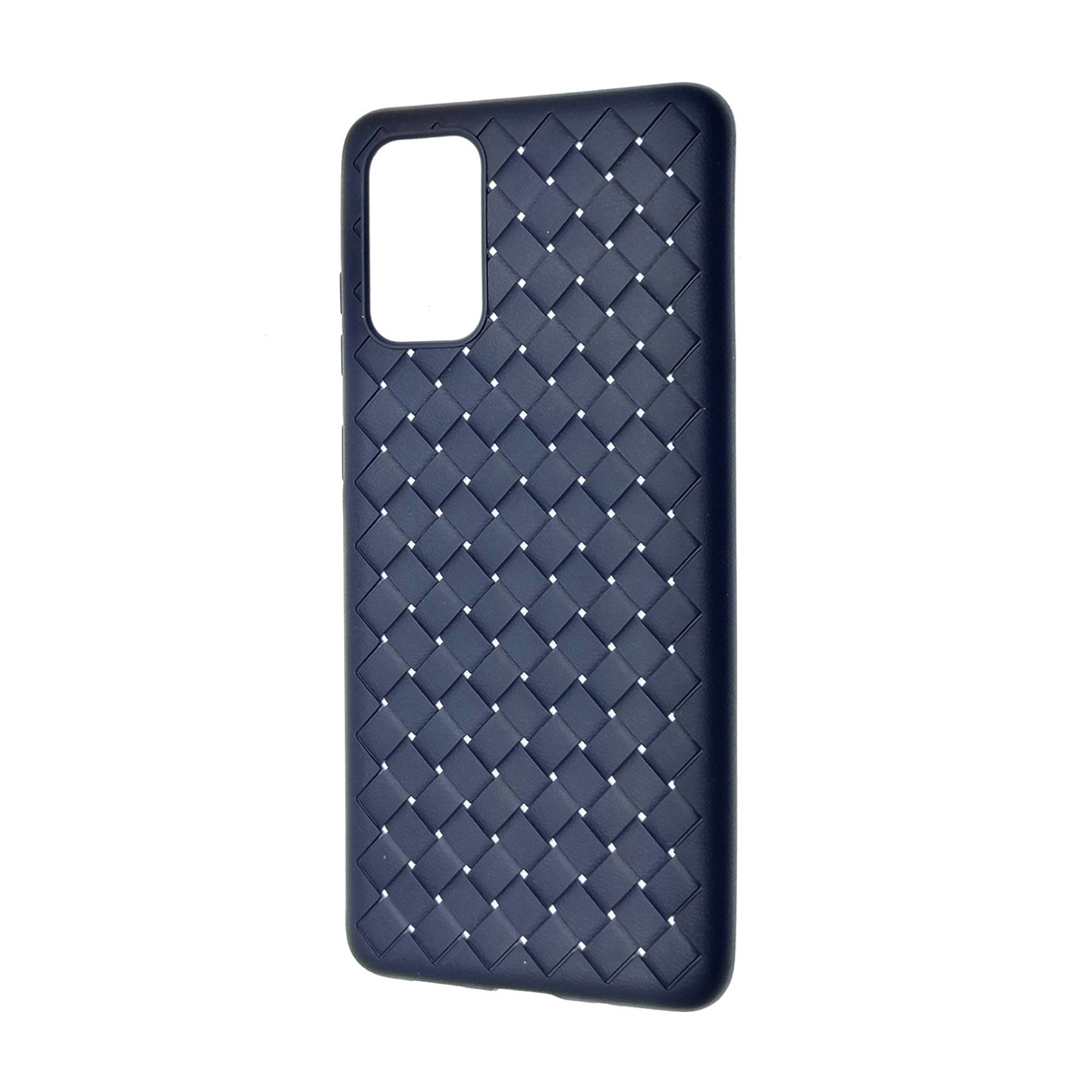 Чехол накладка для SAMSUNG Galaxy S20 Plus (SM-G985), силикон, плетение, цвет синий.