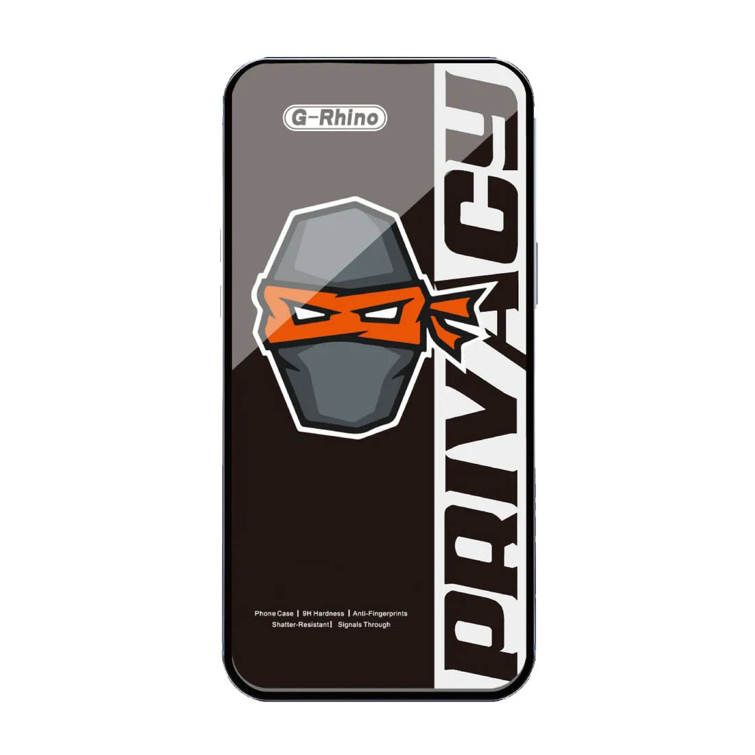 Защитное стекло Антишпион G-Rhino для APPLE iPhone 15 Plus (6.7"), APPLE iPhone 16 Plus (6.7"), цвет окантовки черный