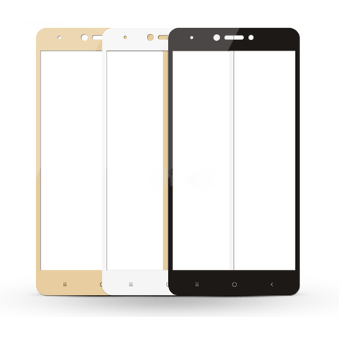 Стекло защитное "4D" для Xiaomi RedMi Note 4X в техпаке, цвет золото.