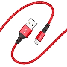 Кабель BOROFONE BX20 Enjoy Micro USB, 2A, длина 1 метр, силикон, нейлоновая оплетка, цвет красный