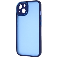 Чехол накладка KING для APPLE iPhone 13 (6.1"), силикон, пластик, защита камеры, цвет окантовки темно синий