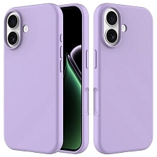 Чехол-накладка Silicone Case для Apple iPhone 17, L-ogo, бархатная подложка, цвет лиловый
