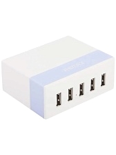 СЗУ (Сетевое зарядное устройство) REMAX RU-U1 на 5 портов USB, цвет белый
