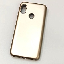 Чехол накладка для XIAOMI Redmi 6 Pro, MI A2 Lite, силикон, цвет золотистый