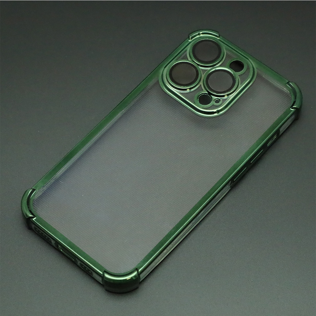 Чехол накладка для APPLE iPhone 14 Pro, силикон, защита камеры, цвет окантовки темно зеленый Чехол накладка для APPLE iPhone 14 Pro, силикон, защита камеры, цвет окантовки темно зеленый