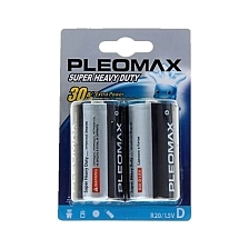 Батарейка PLEOMAX R20 D BL2 Heavy Duty 1.5V