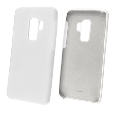 Чехол накладка Silicon Cover для SAMSUNG Galaxy S9 Plus (SM-G965), силикон, бархат, цвет белый.
