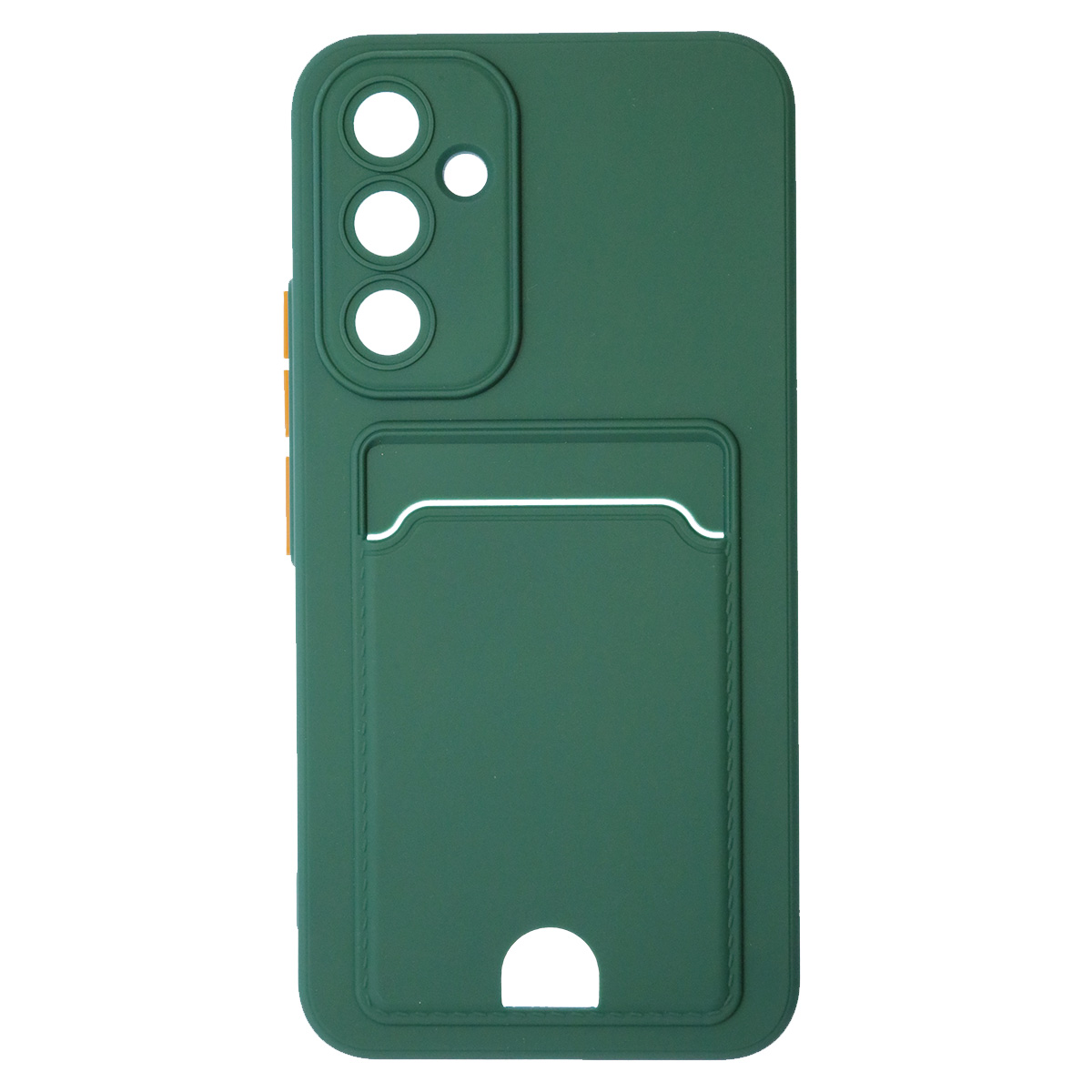 Чехол накладка BUTTON для SAMSUNG Galaxy A54 5G, силикон, отдел для карт, цвет темно зеленый