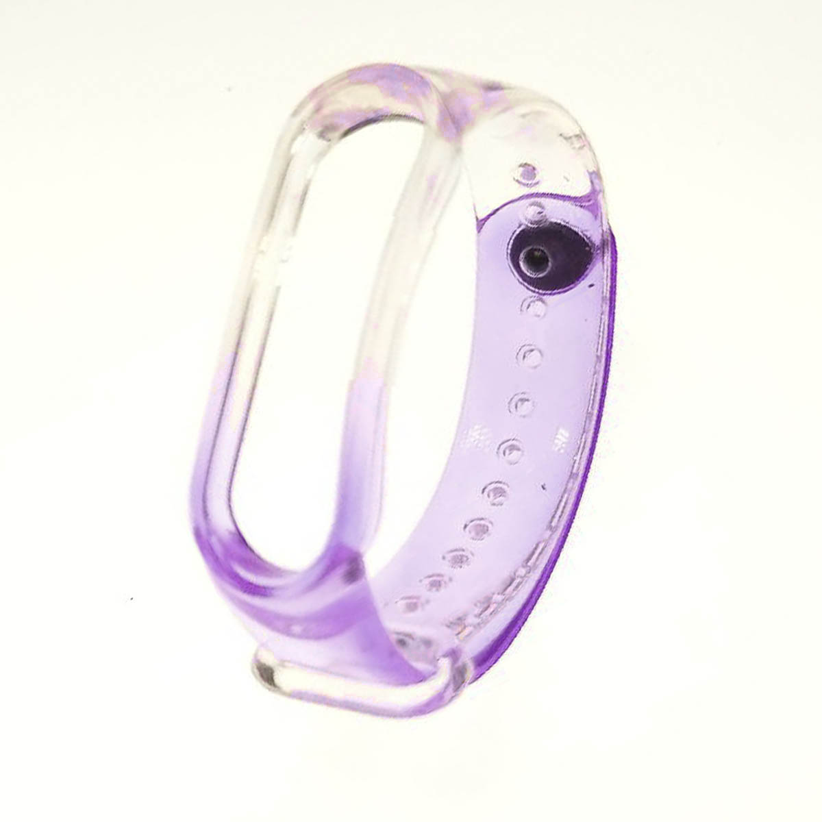 Сменный ремешок для фитнес браслета, смарт часов XIAOMI Mi Band 5, силикон, цвет прозрачно фиолетовый