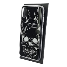 Чехол накладка для APPLE iPhone X, iPhone XS, силикон, глянцевый, рисунок Череп с короной