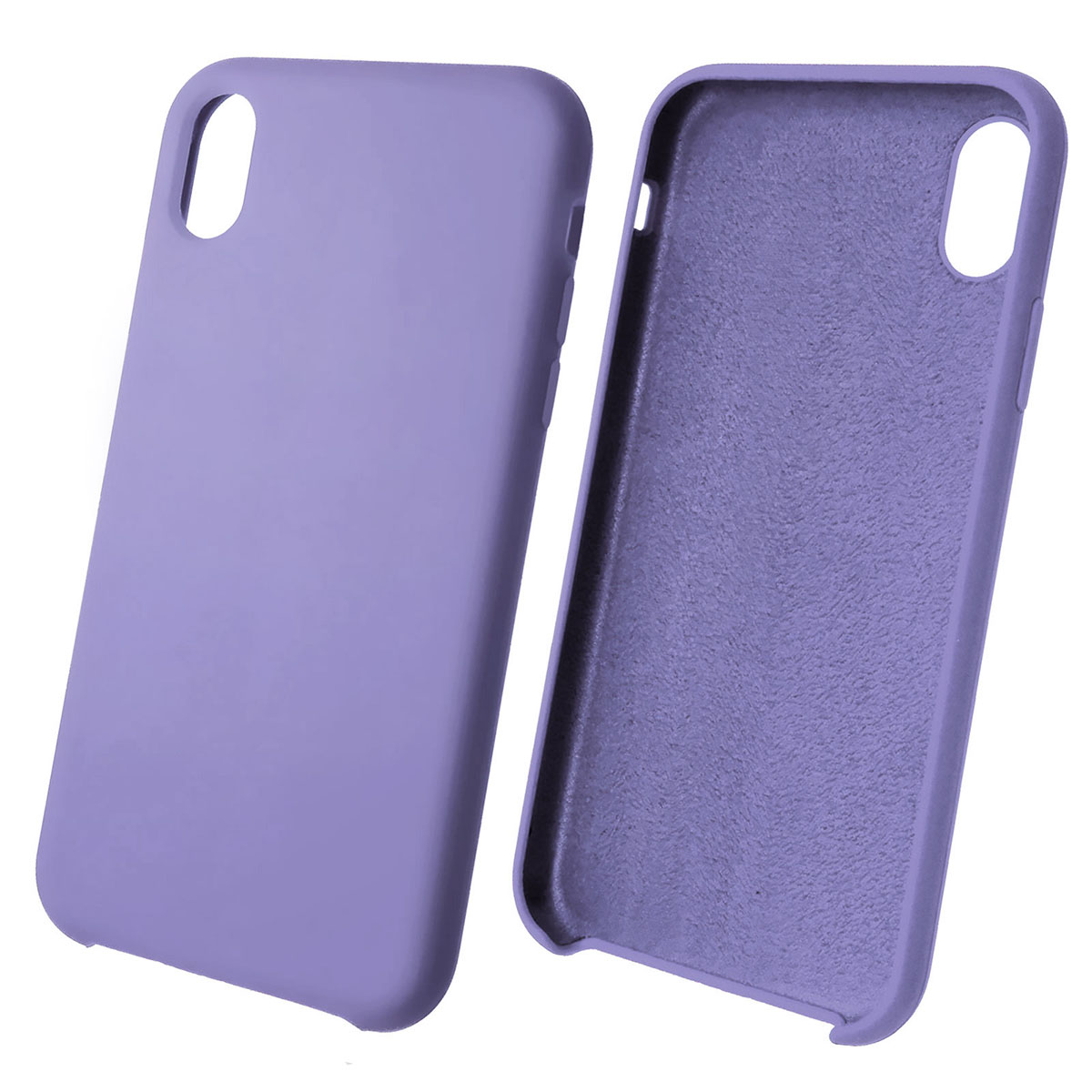 Чехол накладка Silicon Case для APPLE iPhone XR, силикон, бархат, цвет сиреневый.
