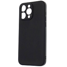 Чехол накладка для APPLE iPhone 15 Pro Max, защита камеры, силикон, цвет черный