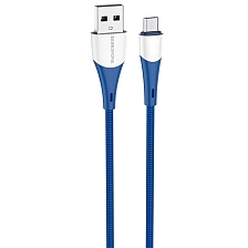 Кабель BOROFONE BX60 Superior micro USB, 2.4A, длина 1 метр, нейлон, цвет синий