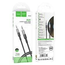 Аудио кабель, переходник HOCO UPA23 AUX (Jack 3.5 мм) на (Jack 3.5 мм), длина 1 метр, цвет черный