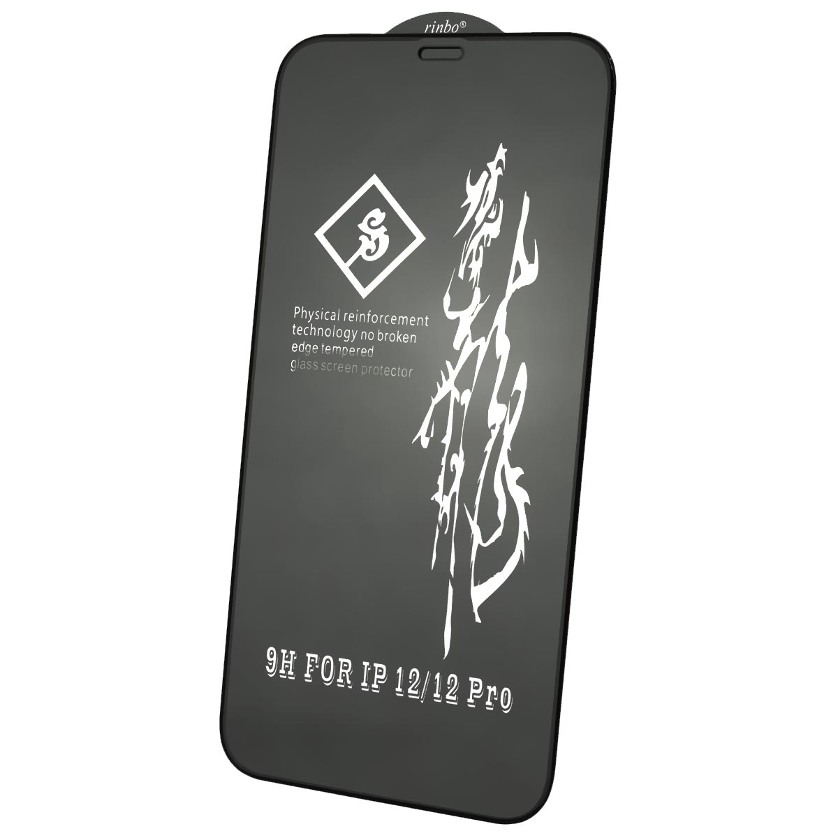 Защитное стекло 6D Rinbo для APPLE iPhone 12 (6.1"), iPhone 12 Pro (6.1"), цвет окантовки черный