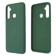 Чехол накладка NANO для Realme C3, силикон, бархат, матовый, цвет темно зеленый