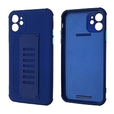 Чехол накладка LADDER NANO для APPLE iPhone 11, силикон, держатель, цвет темно синий