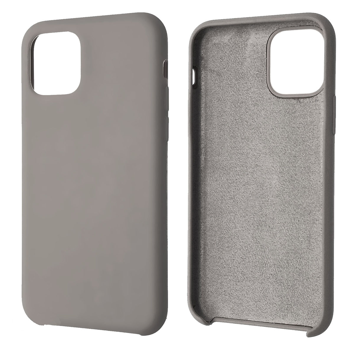 Чехол накладка Silicon Case для APPLE iPhone 11 Pro, силикон, бархат, цвет серый