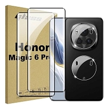 Защитное стекло (2 в 1) дисплея, камеры, для Honor Magic 6 Pro, цвет окантовки черный
