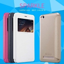 Чехол книжка для XIAOMI REDMI 4A, окошко, экокожа, цвет белый.