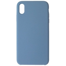 Чехол накладка Silicon Case для APPLE iPhone XS MAX, силикон, бархат, цвет светло синий