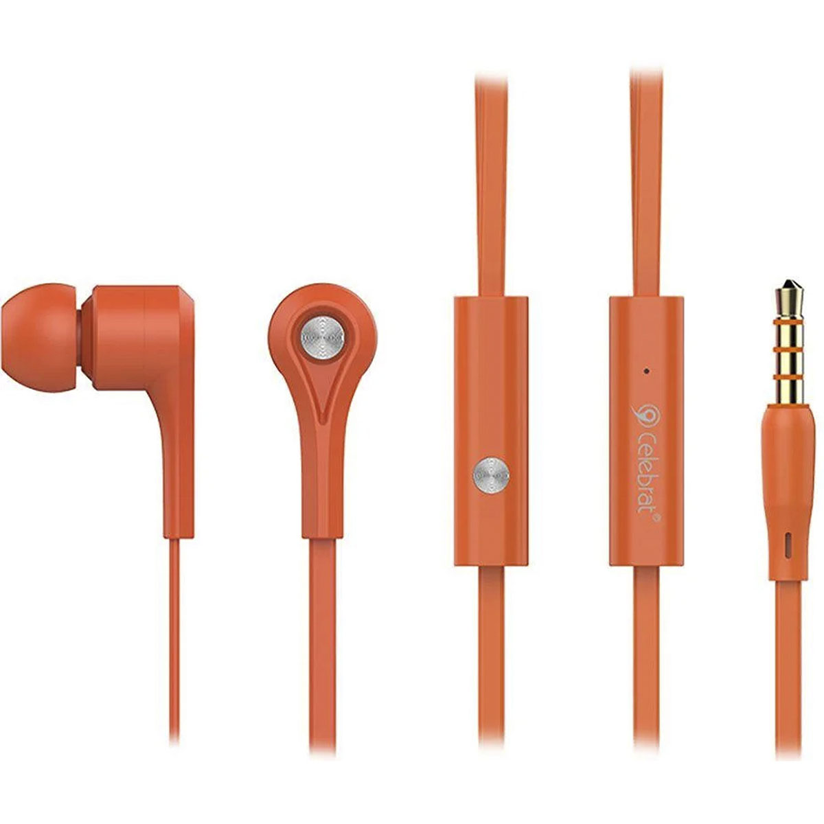 Гарнитура (наушники с микрофоном) проводная, CELEBRAT D3, цвет оранжевый