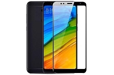 Стекло защитное 2.5D для Xiaomi Redmi 5 Plus (полностью на клею), black.