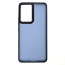 Чехол накладка для SAMSUNG Galaxy A53, силикон, пластик, цвет окантовки темно синий
