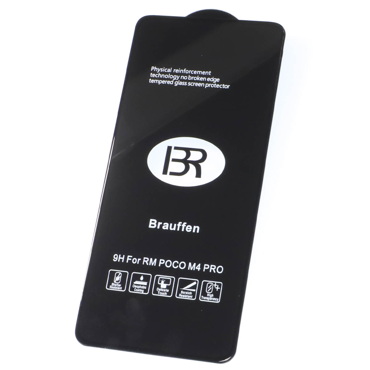 Защитное стекло 9H BRAUFFEN для XIAOMI Redmi Note 11 (China version), Redmi Note 11T 5G, POCO M4 Pro 5G, цвет окантовки черный