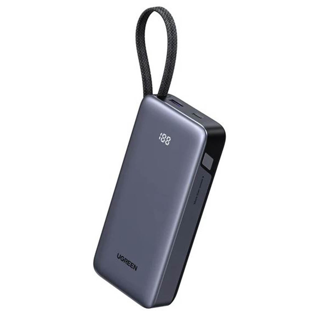 Внешний портативный аккумулятор, Power Bank UGREEN PB536, 20000 mAh, 22.5W, PD45W, LED дисплей, цвет космически серый