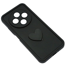 Чехол накладка для XIAOMI REDMI A4, силикон, 3D сердце, защита камеры, бортики, цвет черный