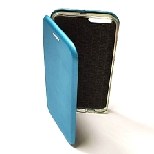 Чехол книжка для XIAOMI MI 6, экокожа, визитница, цвет голубой