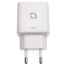 СЗУ (Сетевое зарядное устройство) QAYAN QHC-104, PD20W, 1 USB Type C, 1 USB, цвет белый