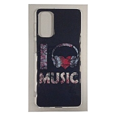 Чехол накладка для SAMSUNG Galaxy M52 (SM-M526), силикон, рисунок I love Music