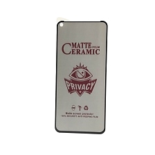 Защитное стекло Ceramic, Антишпион для XIAOMI Redmi Note 9, Redmi Note 9T, матовое,цвет окантовки черный