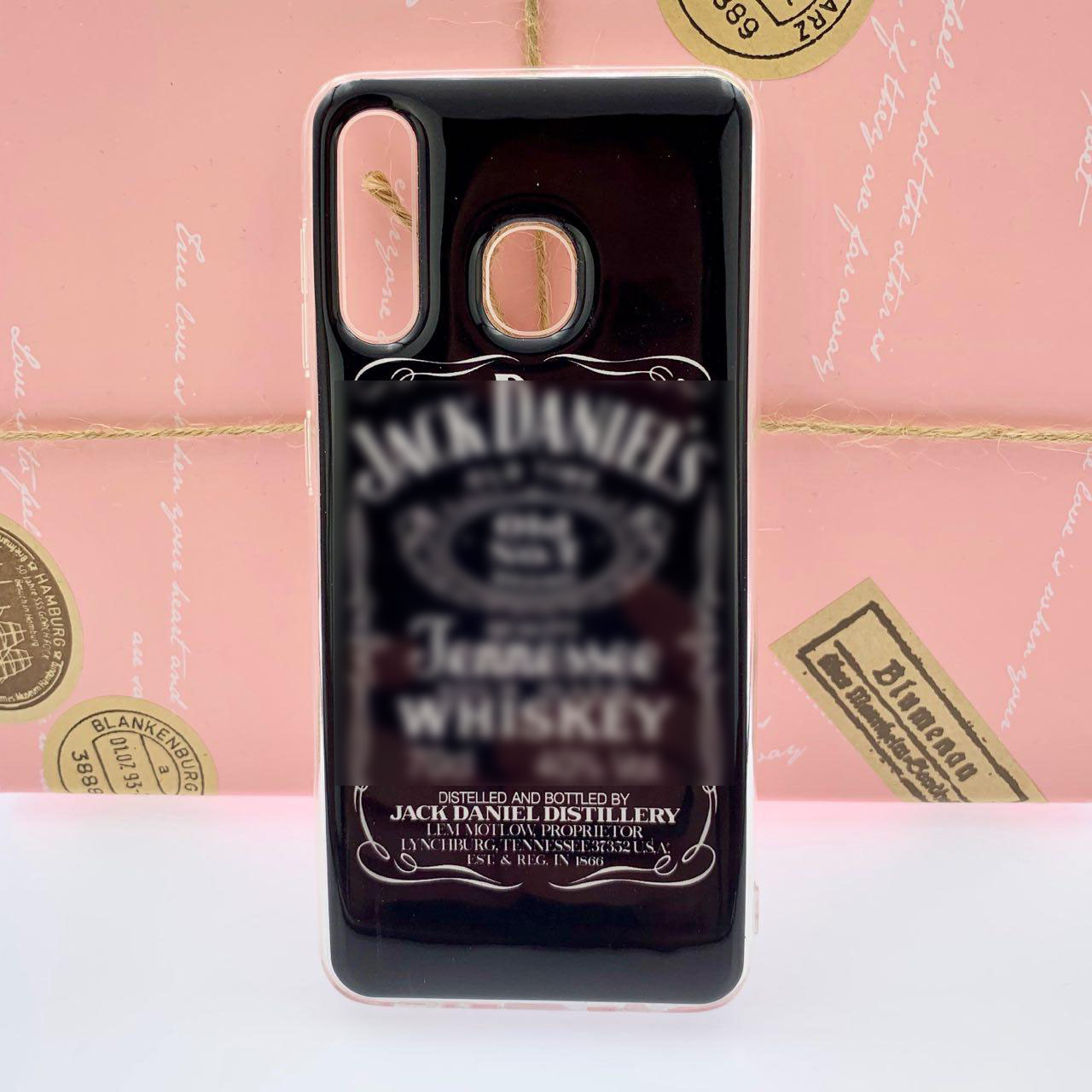 Чехол накладка для SAMSUNG Galaxy A30 (SM-A305), силикон, глянец, рисунок Jack Daniels.