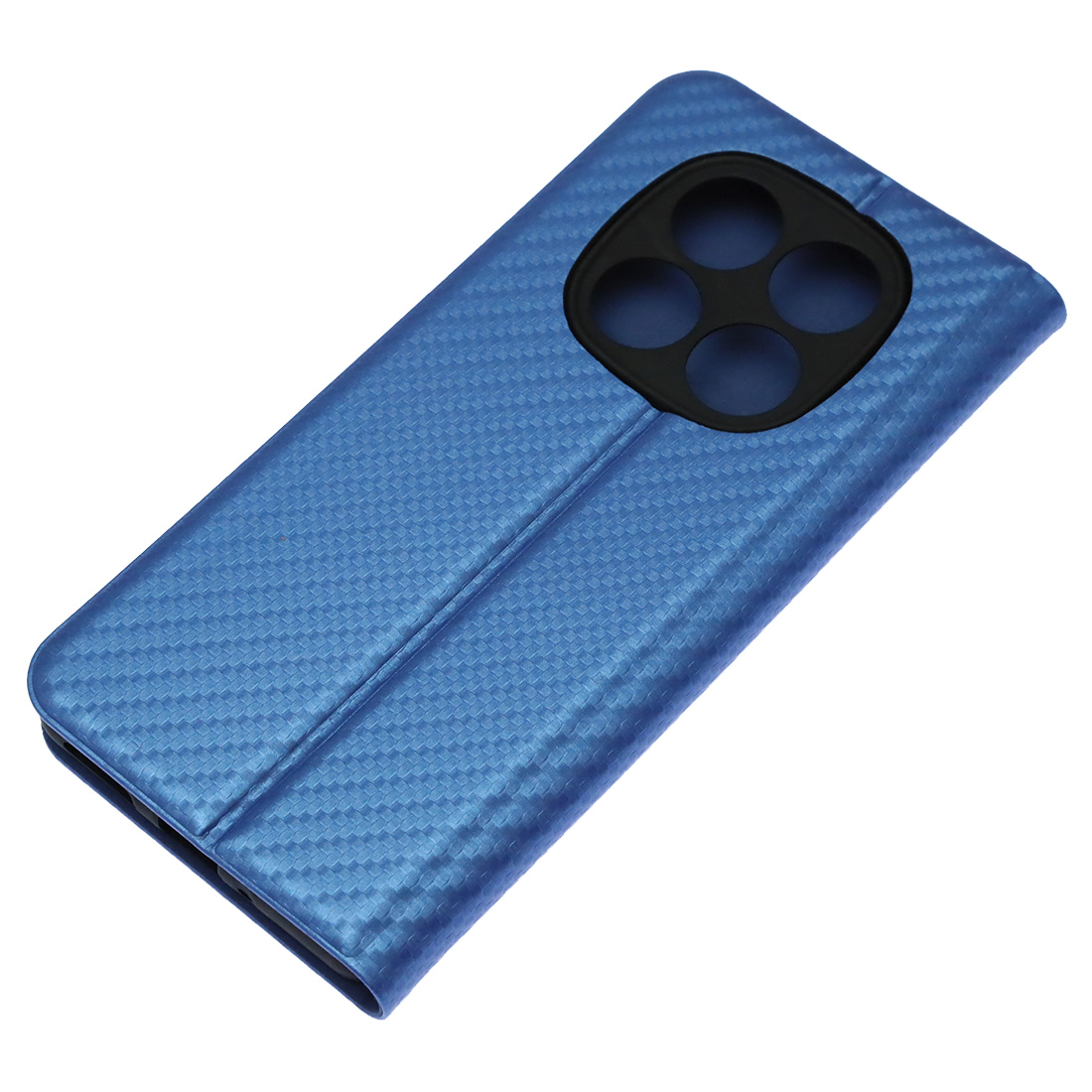 Чехол книжка CHESS для XIAOMI Redmi Note 14 Pro 5G, POCO X7, текстура карбон, визитница, цвет синий