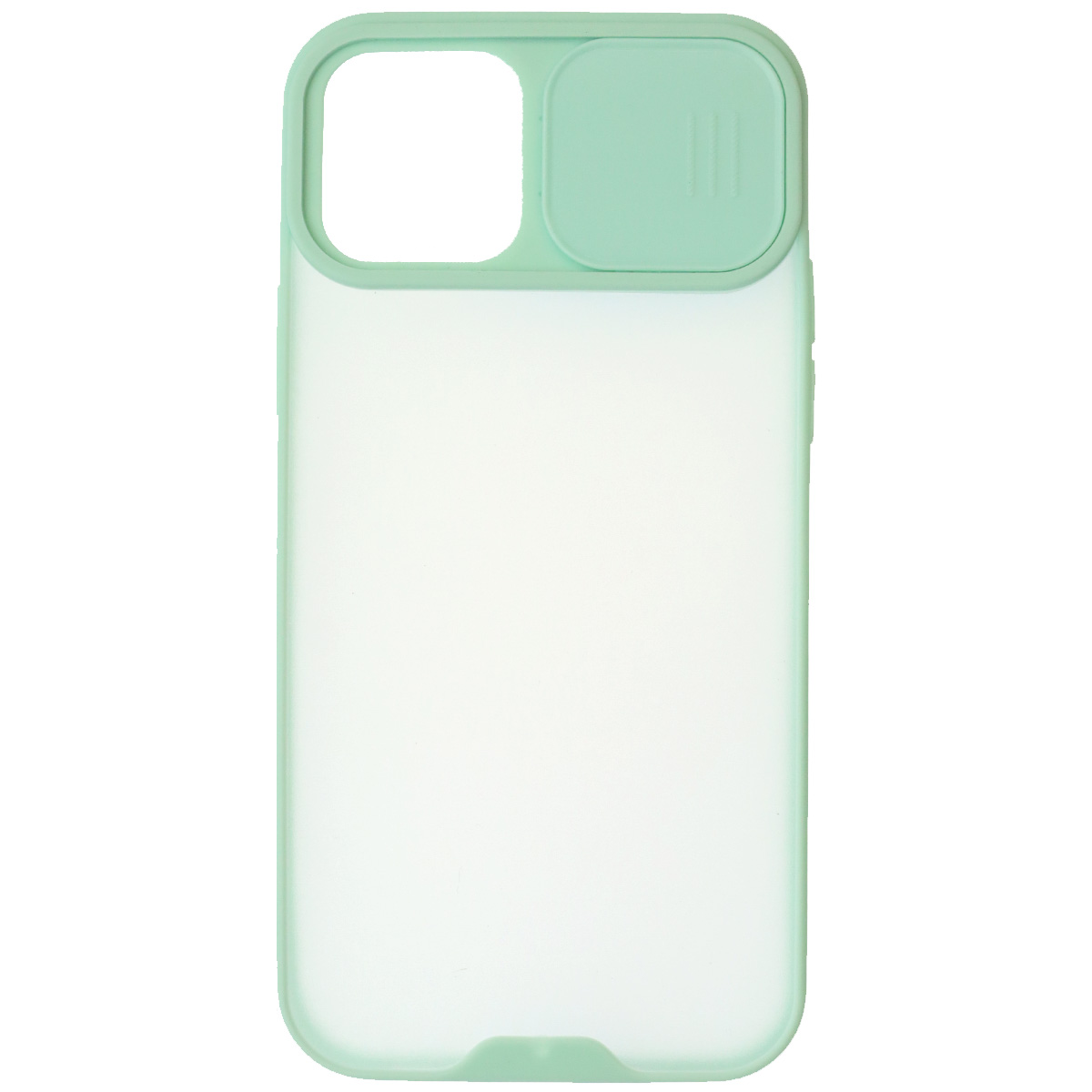 Чехол накладка LIFE TIME для APPLE iPhone 12, iPhone 12 Pro (6.1"), силикон, пластик, матовый, со шторкой для защиты задней камеры, цвет окантовки светло бирюзовый
