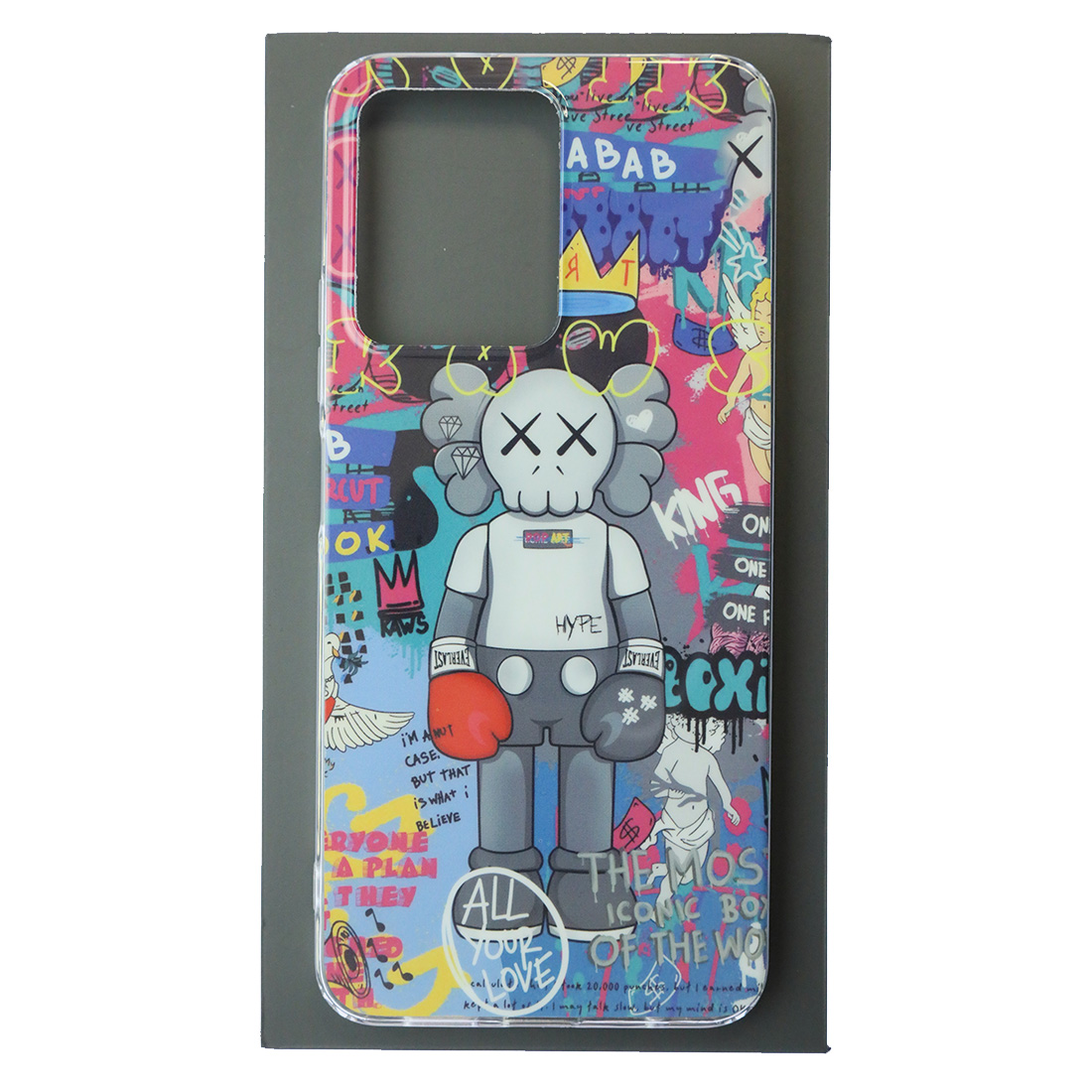 Чехол накладка для XIAOMI Redmi Note 12 4G, силикон, глянцевый, рисунок KAWS