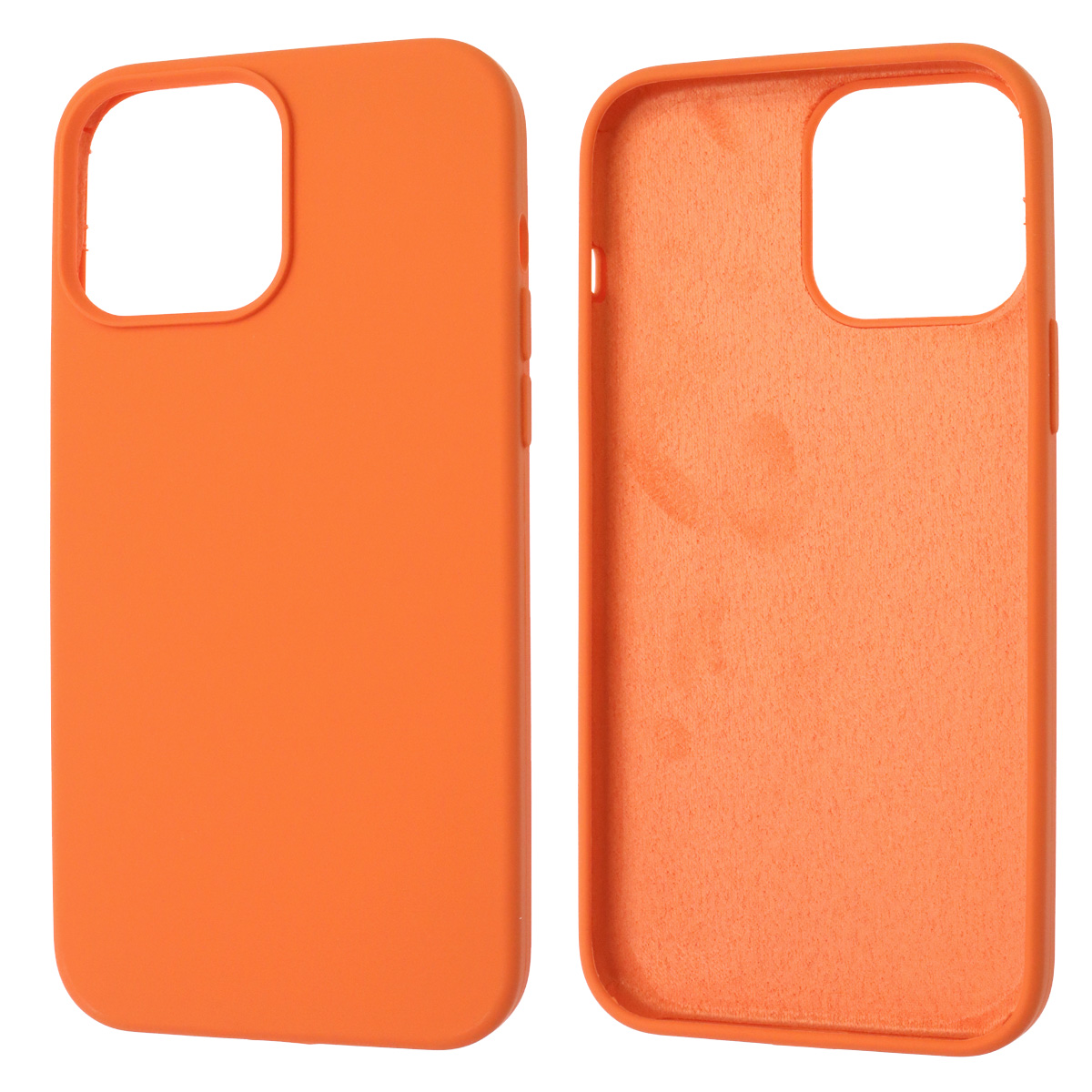 Чехол накладка Silicon Case для APPLE iPhone 13 Pro Max (6.7), силикон, бархат, цвет коралловый